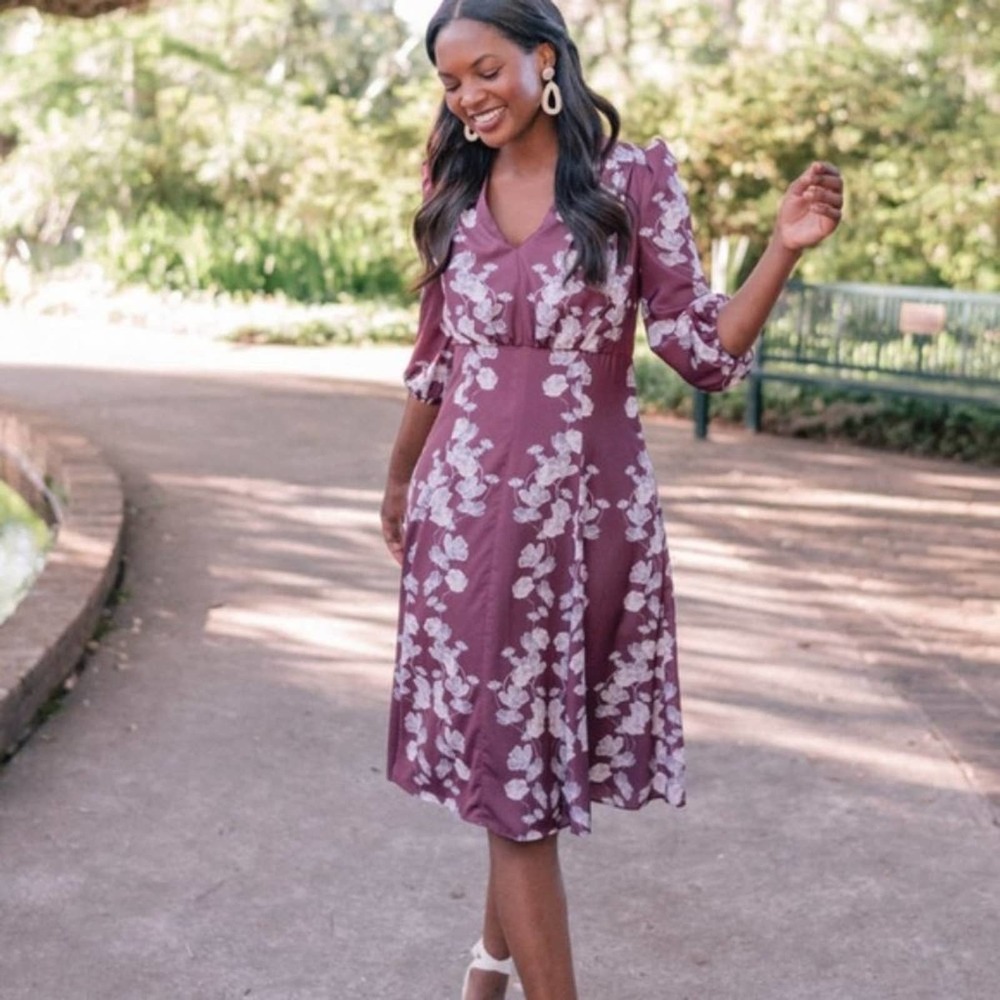 Anthropologie Gal Meets Glam Adelaide Empire Waist Floral Midi Dress 16 NWT